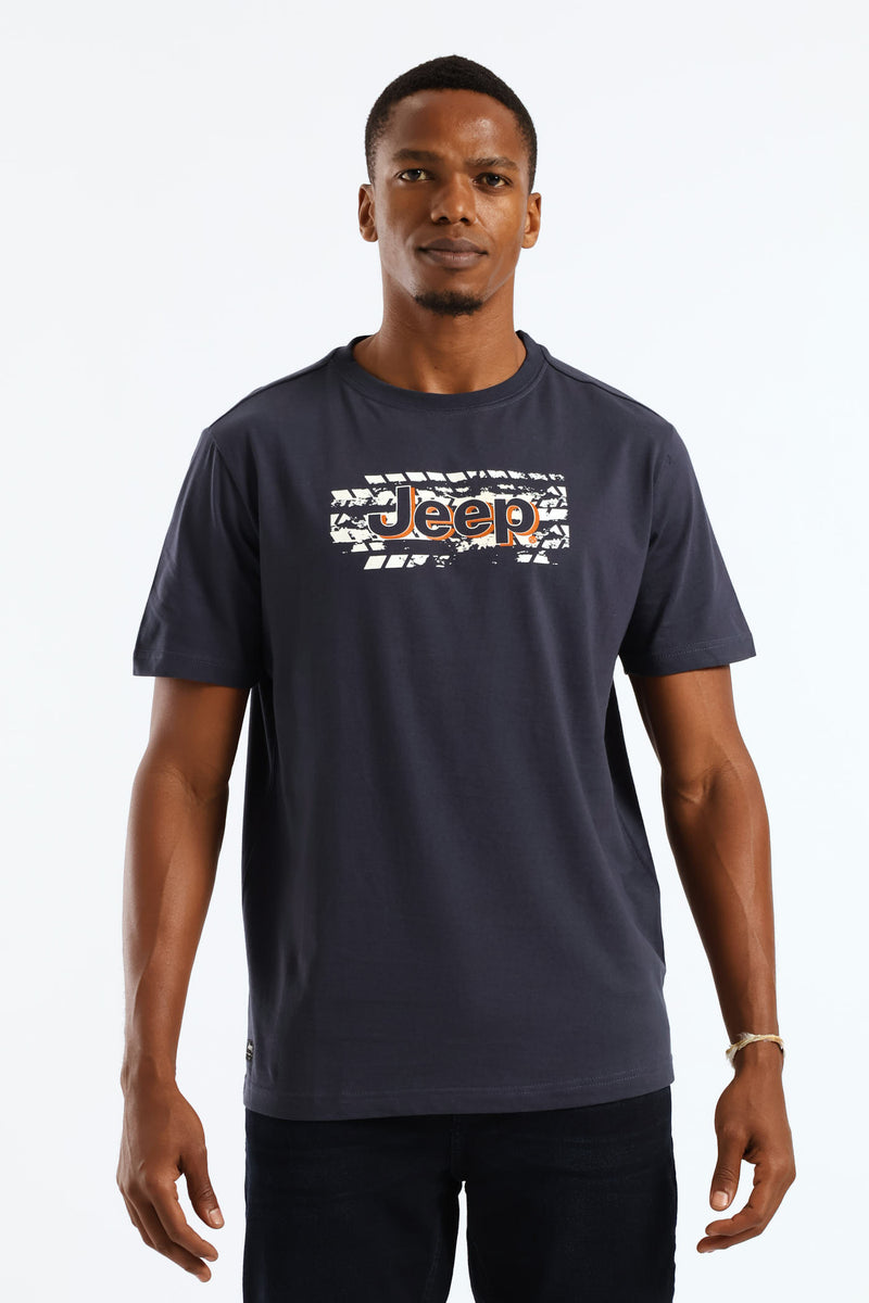 Detail Background Graphic Tee - Navy
