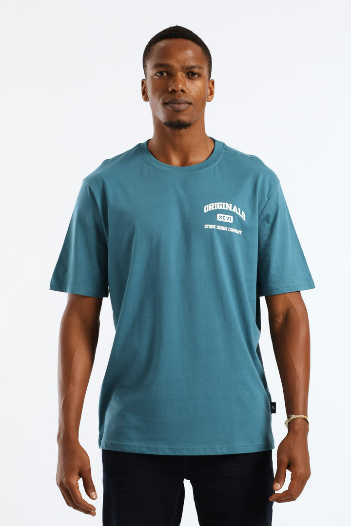 Original Chest Print Tee - Teal