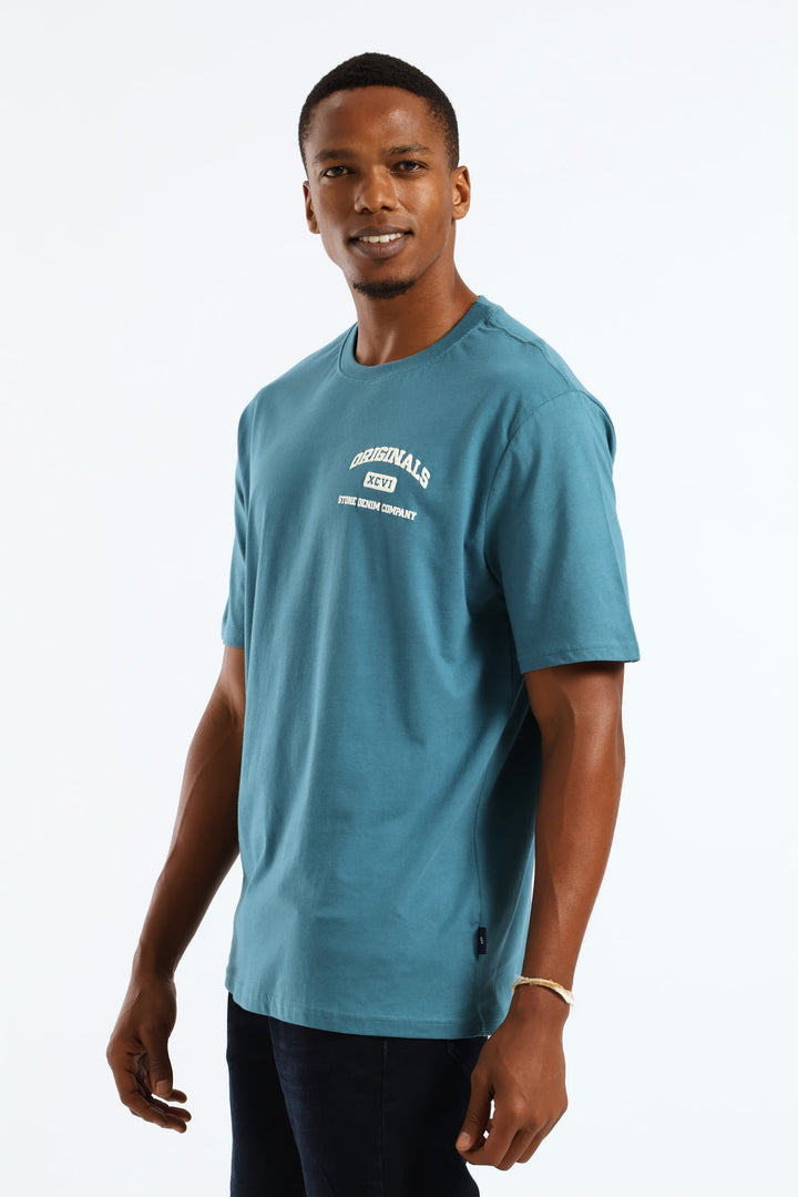 Original Chest Print Tee - Teal