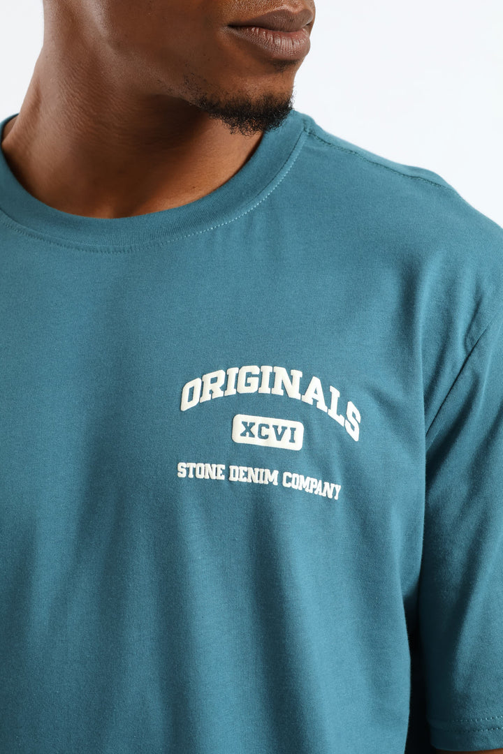 Original Chest Print Tee - Teal