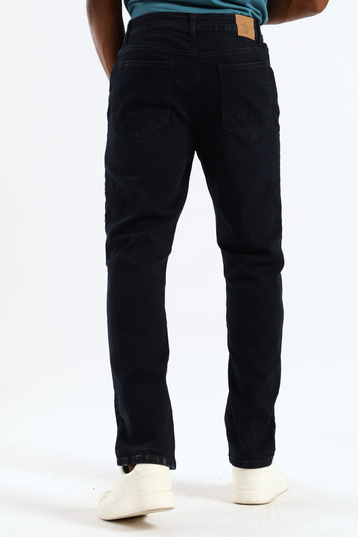 Straight Stretch Denim - Blue/Black
