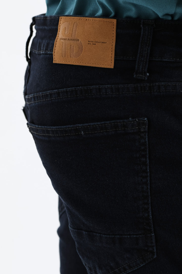 Straight Stretch Denim - Blue/Black
