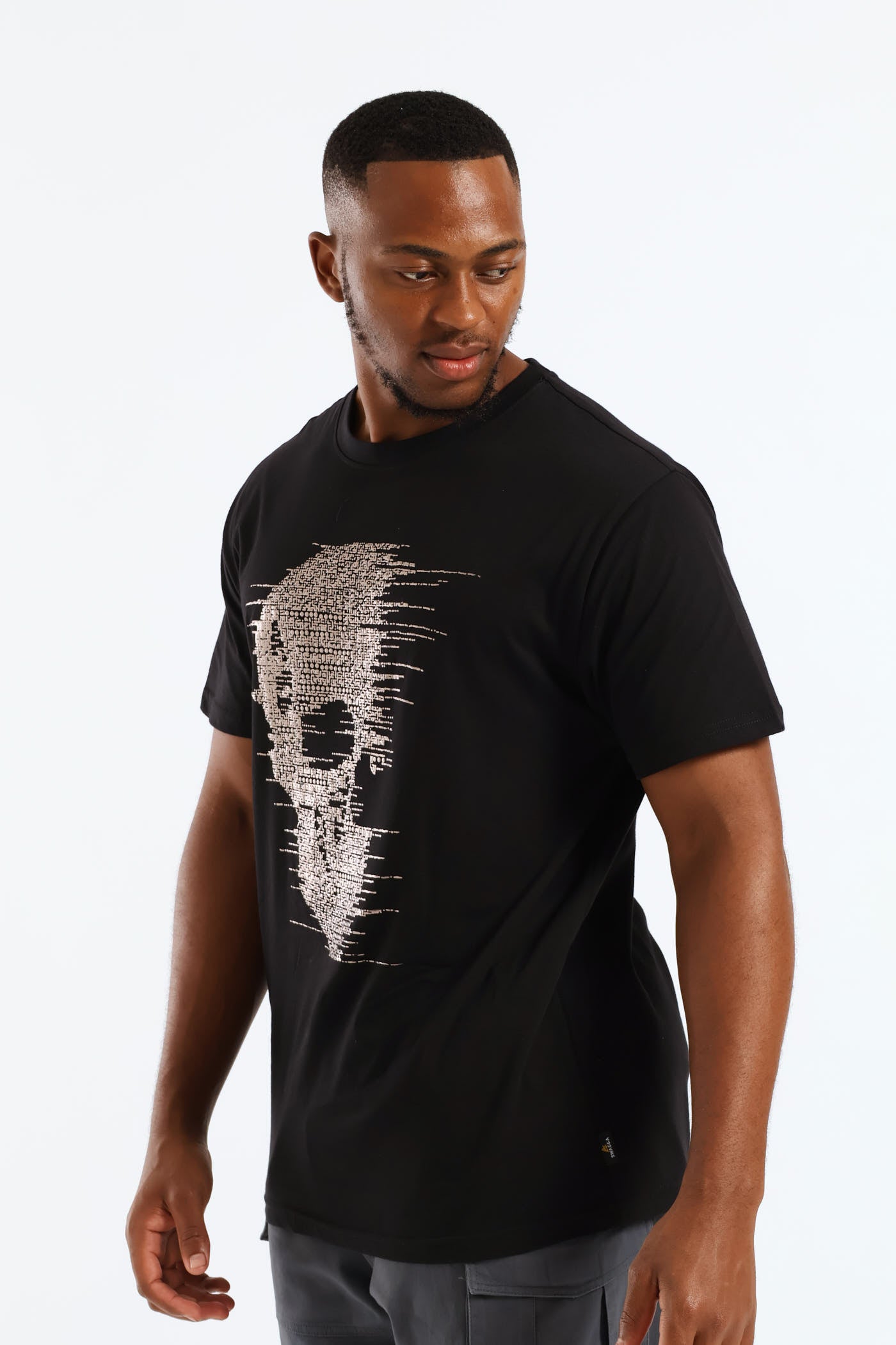 Mens Short Sleeve Mock Rhinestone Tee - Black – Edgars