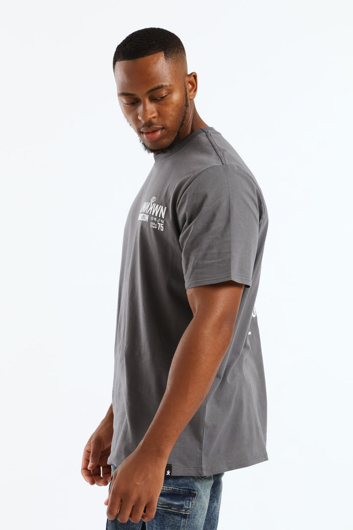 Horizon Front & Back Print Tee - Grey