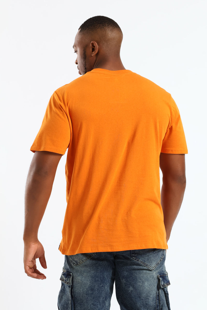 Mens Tropical Print Tee - Orange – Edgars