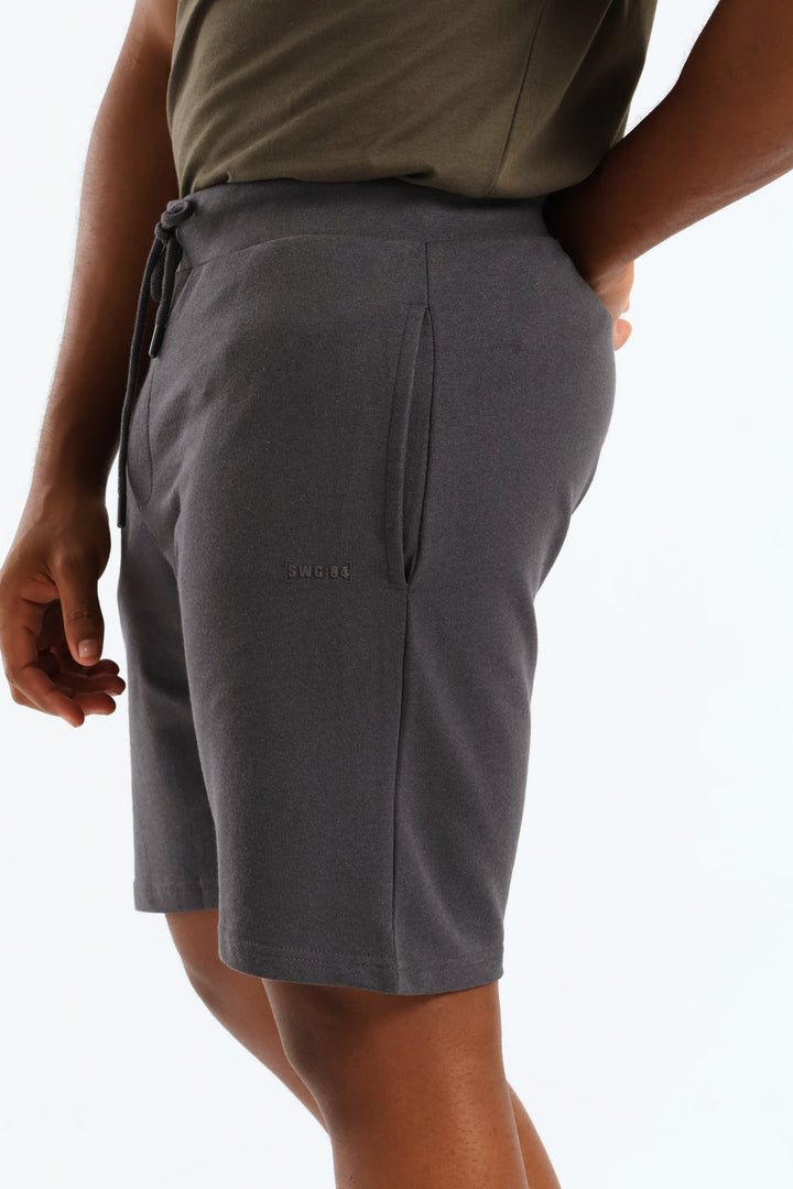 Basic Side Pocket Fleece Shorts - Charcoal