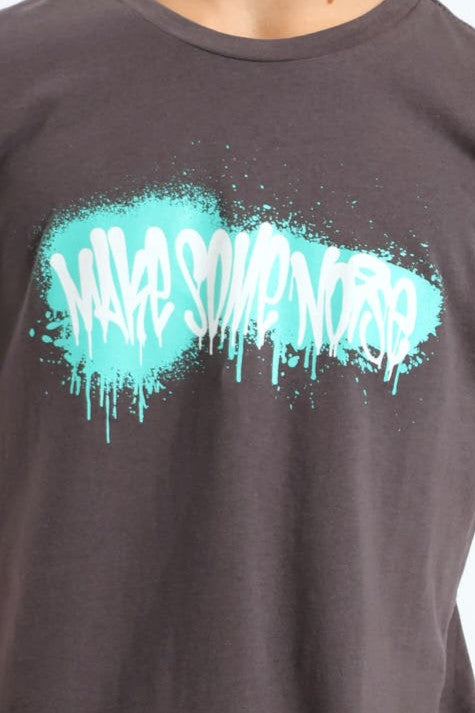 Boys Grafitti Printed Tee - Charcoal