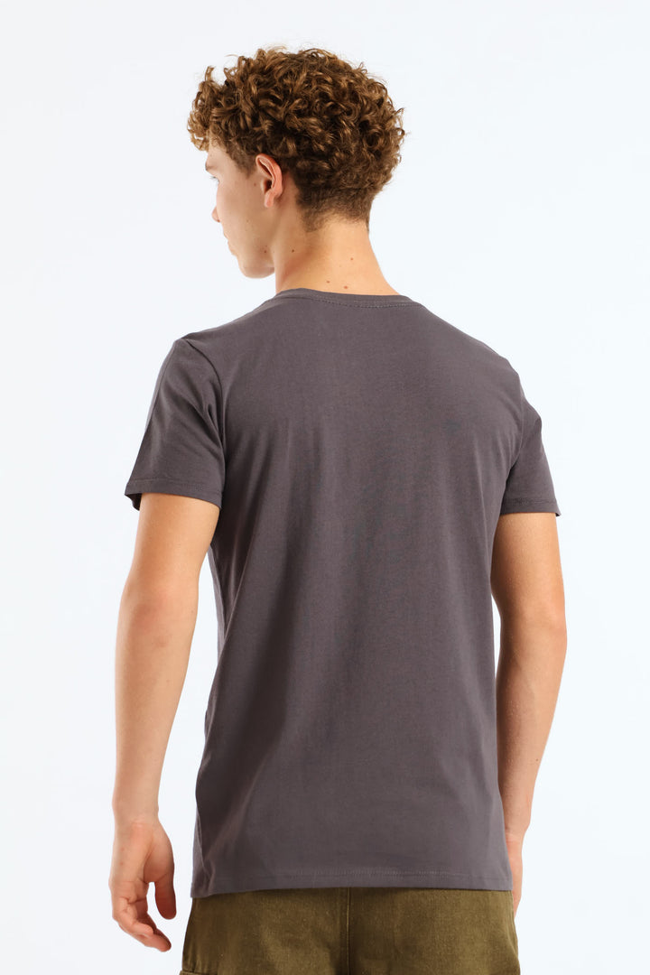 Boys Grafitti Printed Tee - Charcoal