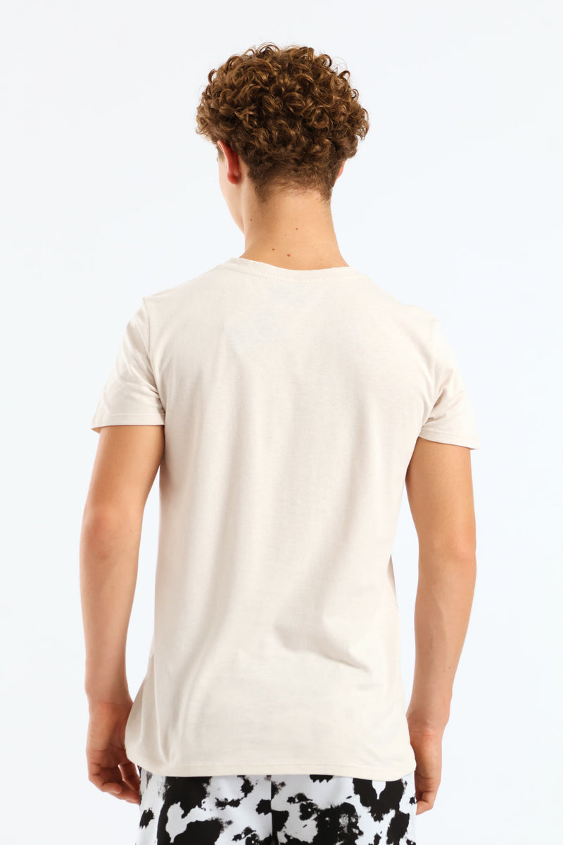 Boys Game Mode Print Tee - Light Stone