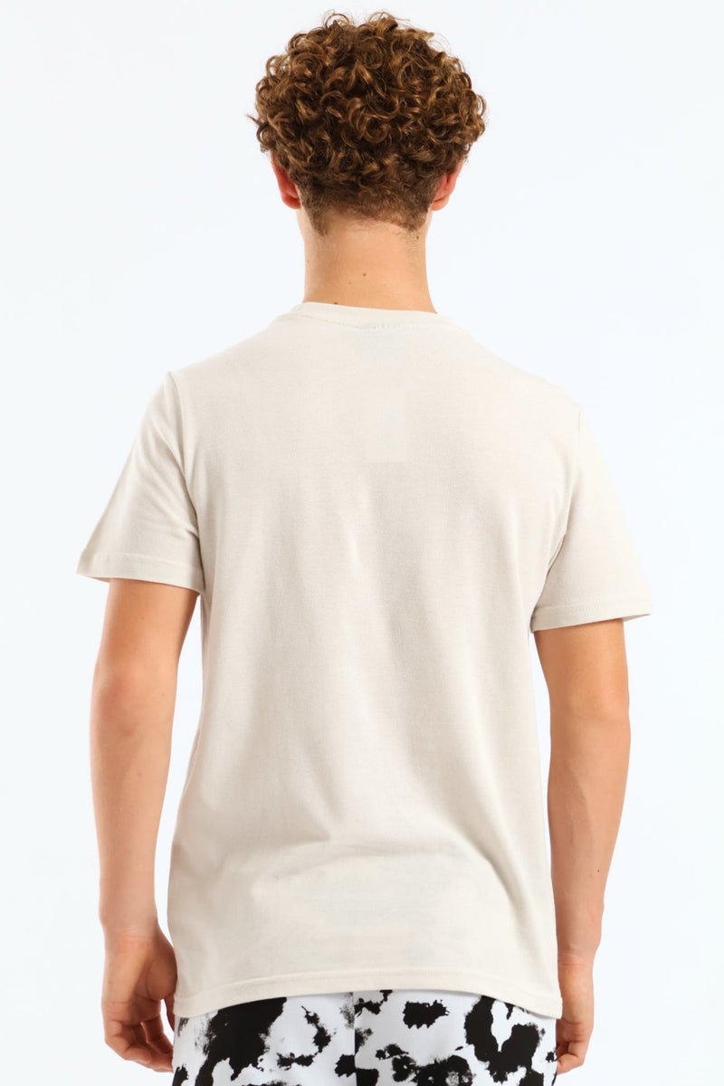 Boys Pique T-Shirt - Stone