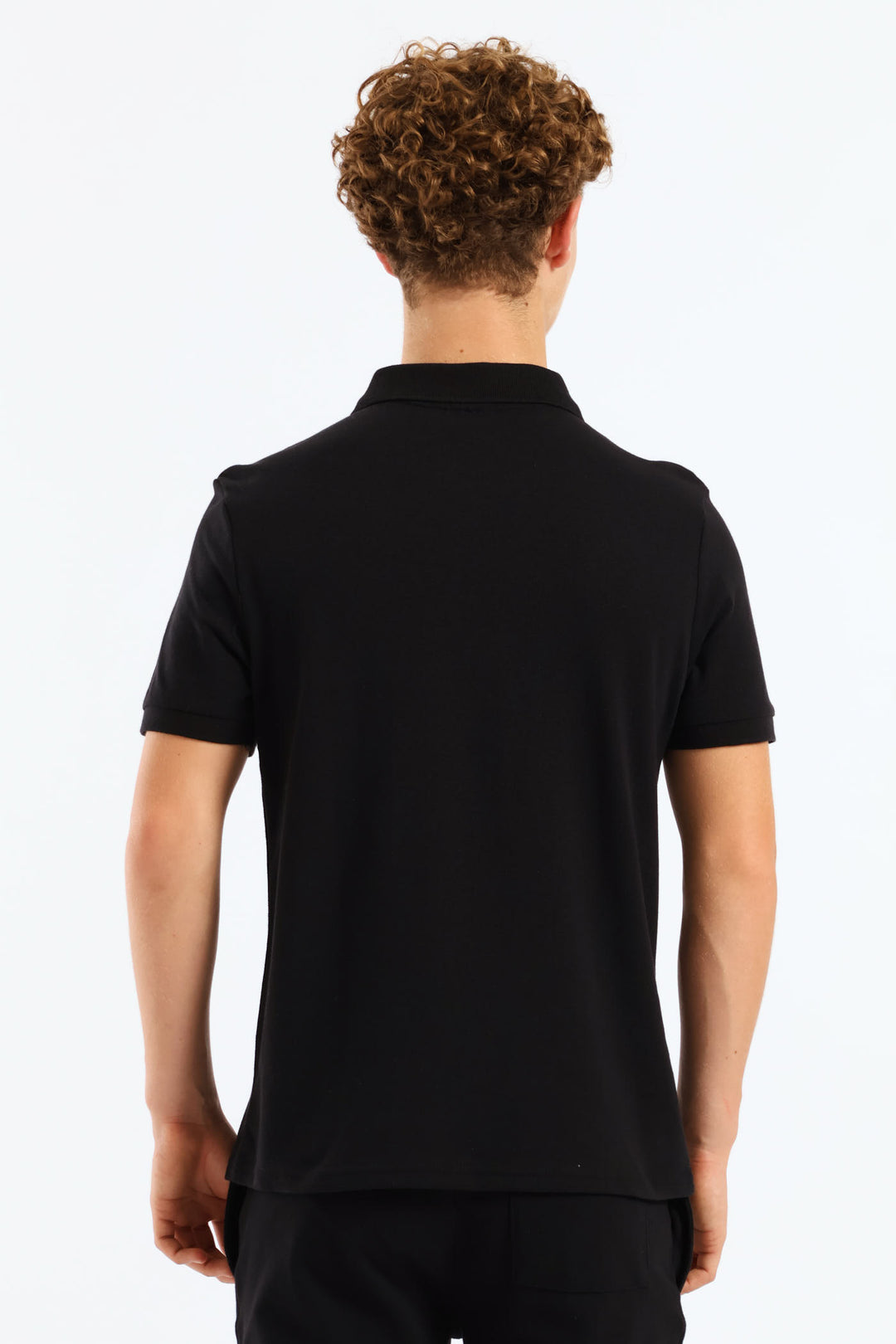 Boys Pique Zip Golfer - Black