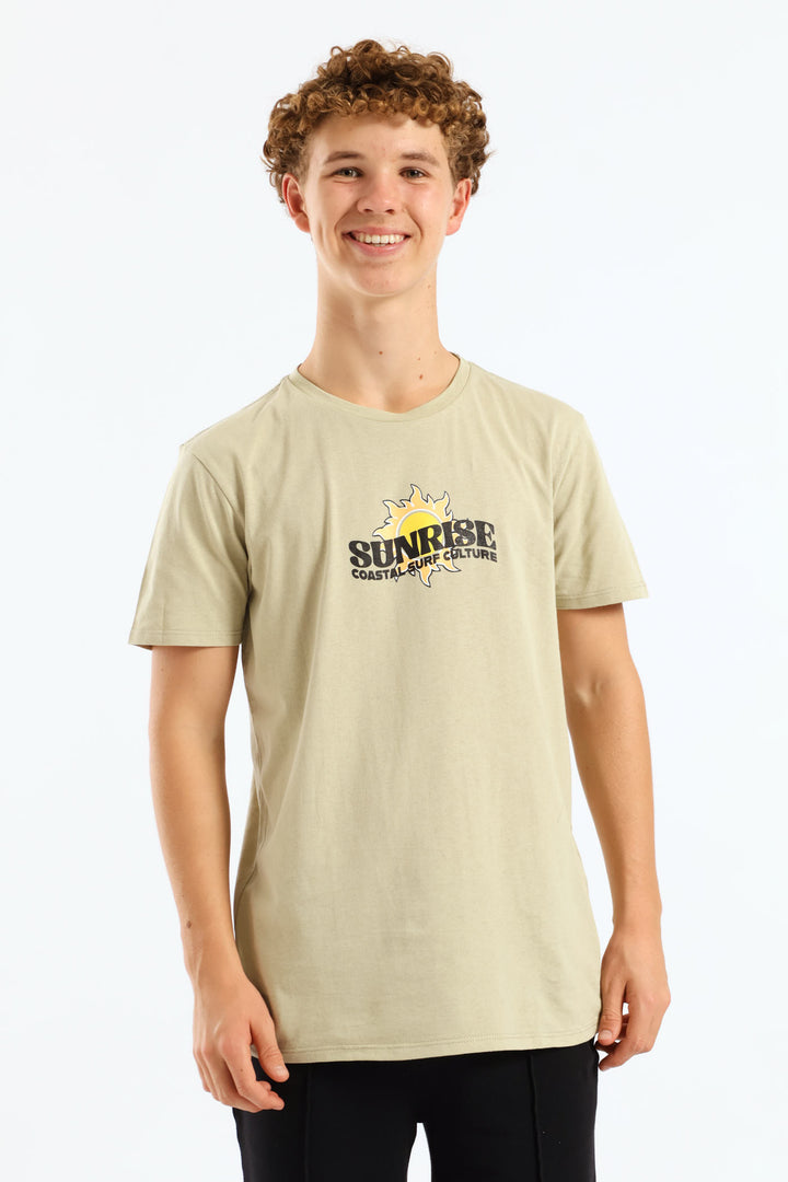 Boys Surf Sun Print Tee - Green