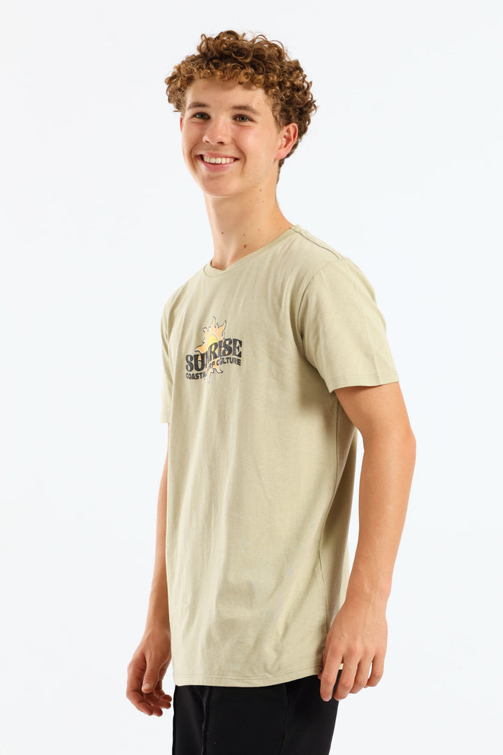 Boys Surf Sun Print Tee - Green