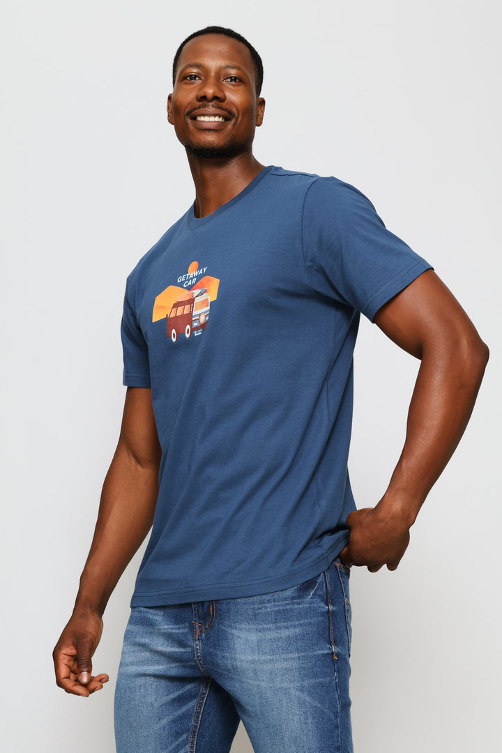 Get Away Car Tee - Blue