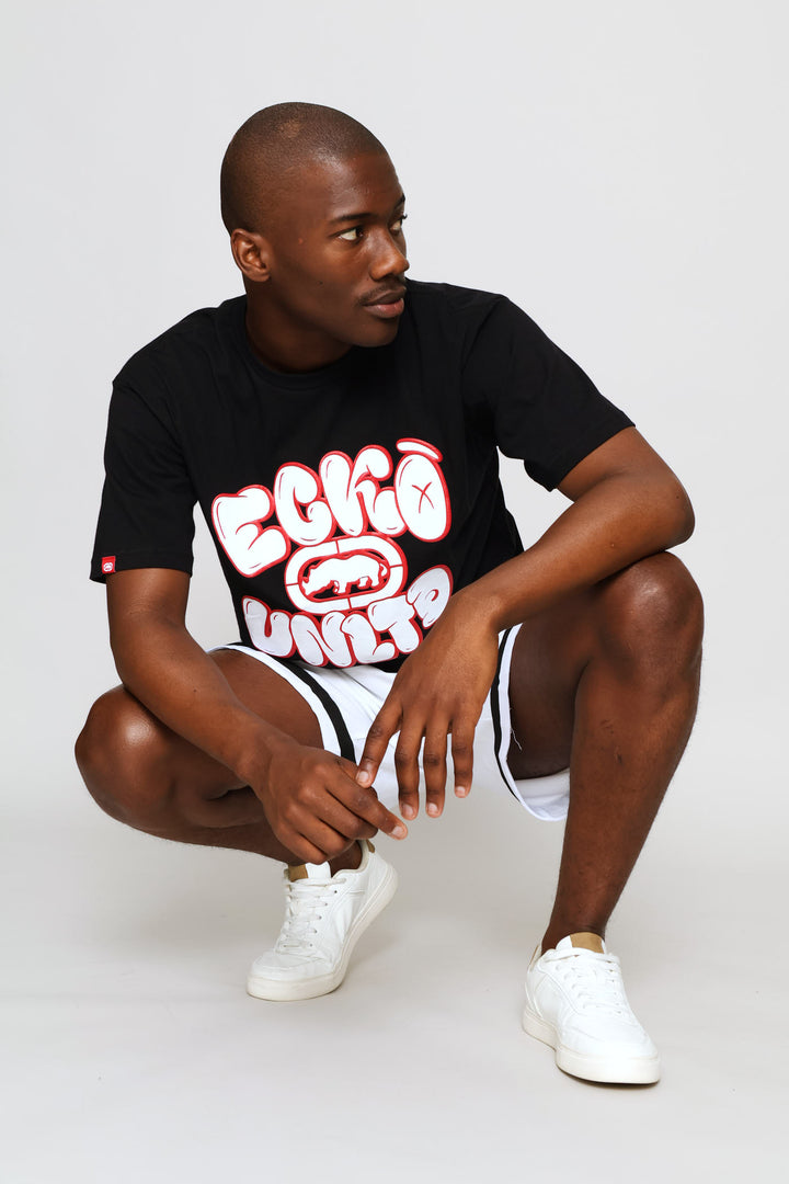 Paint Back Print Tee - Black