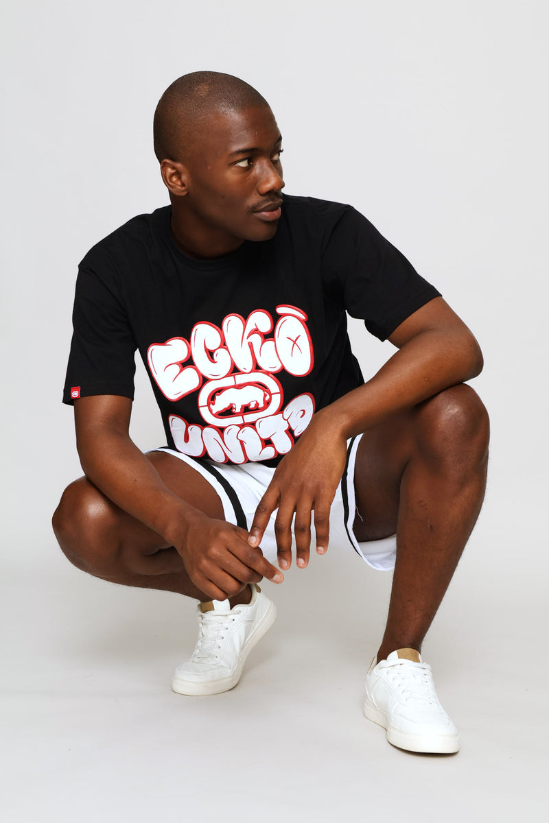 Paint Back Print Tee - Black