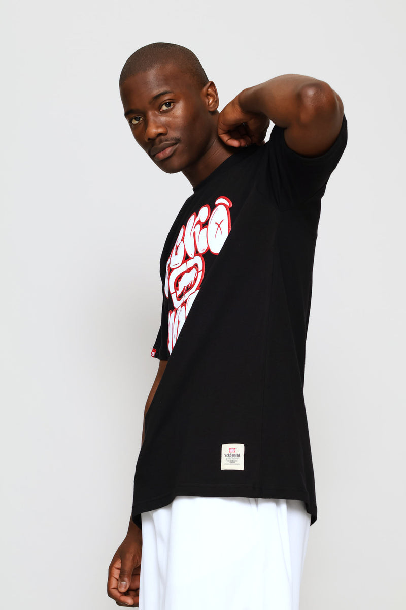 Paint Back Print Tee - Black