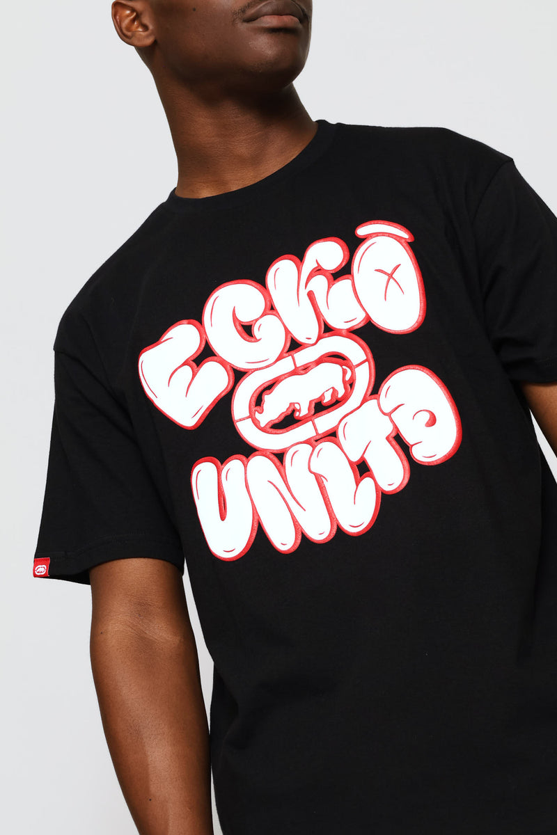 Paint Back Print Tee - Black