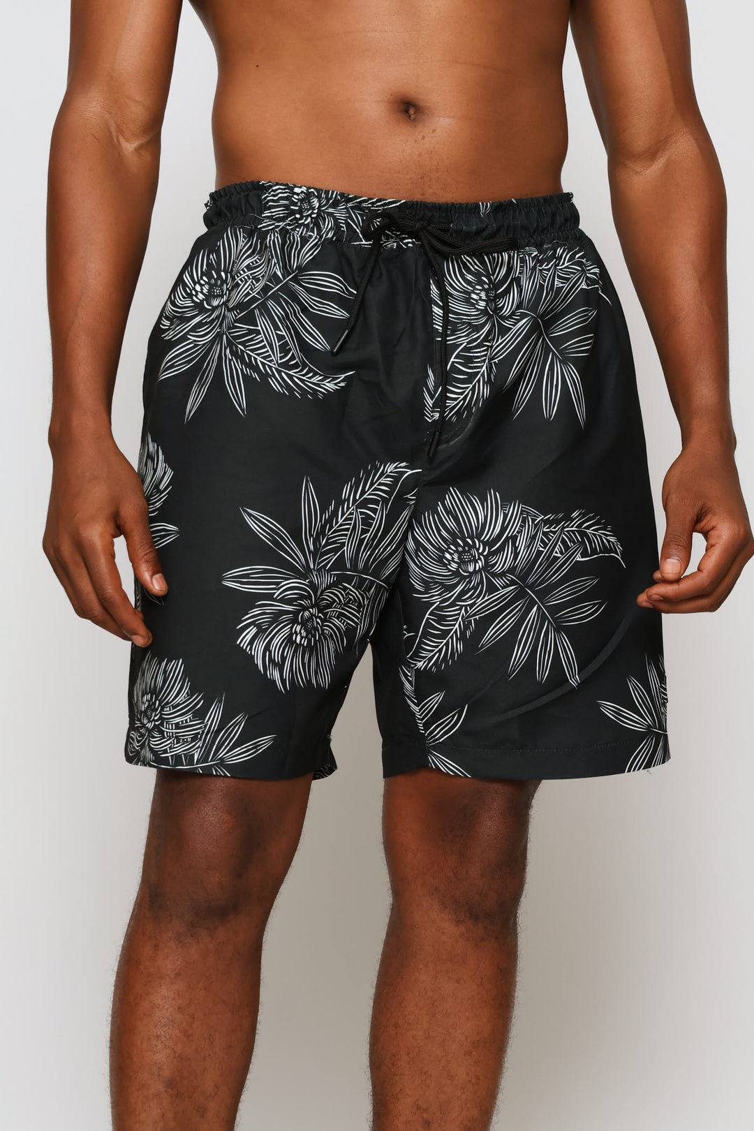 Palm Oasis Swim Short - Black