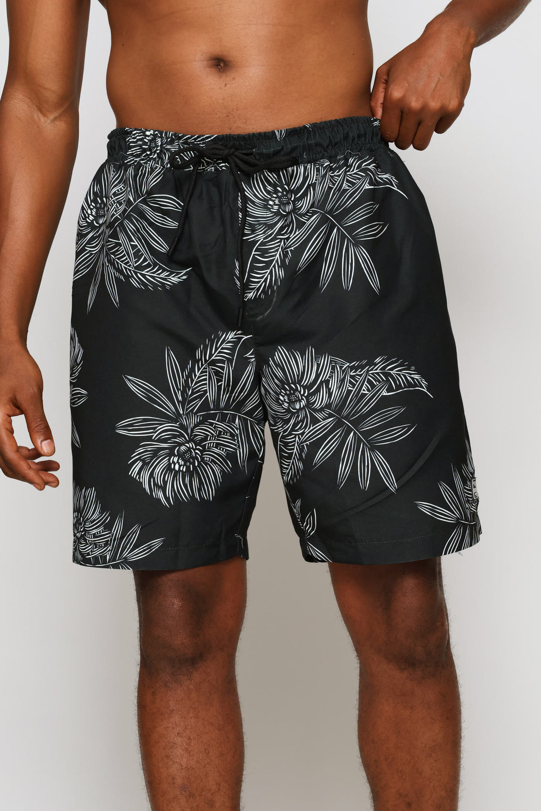 Palm Oasis Swim Short - Black
