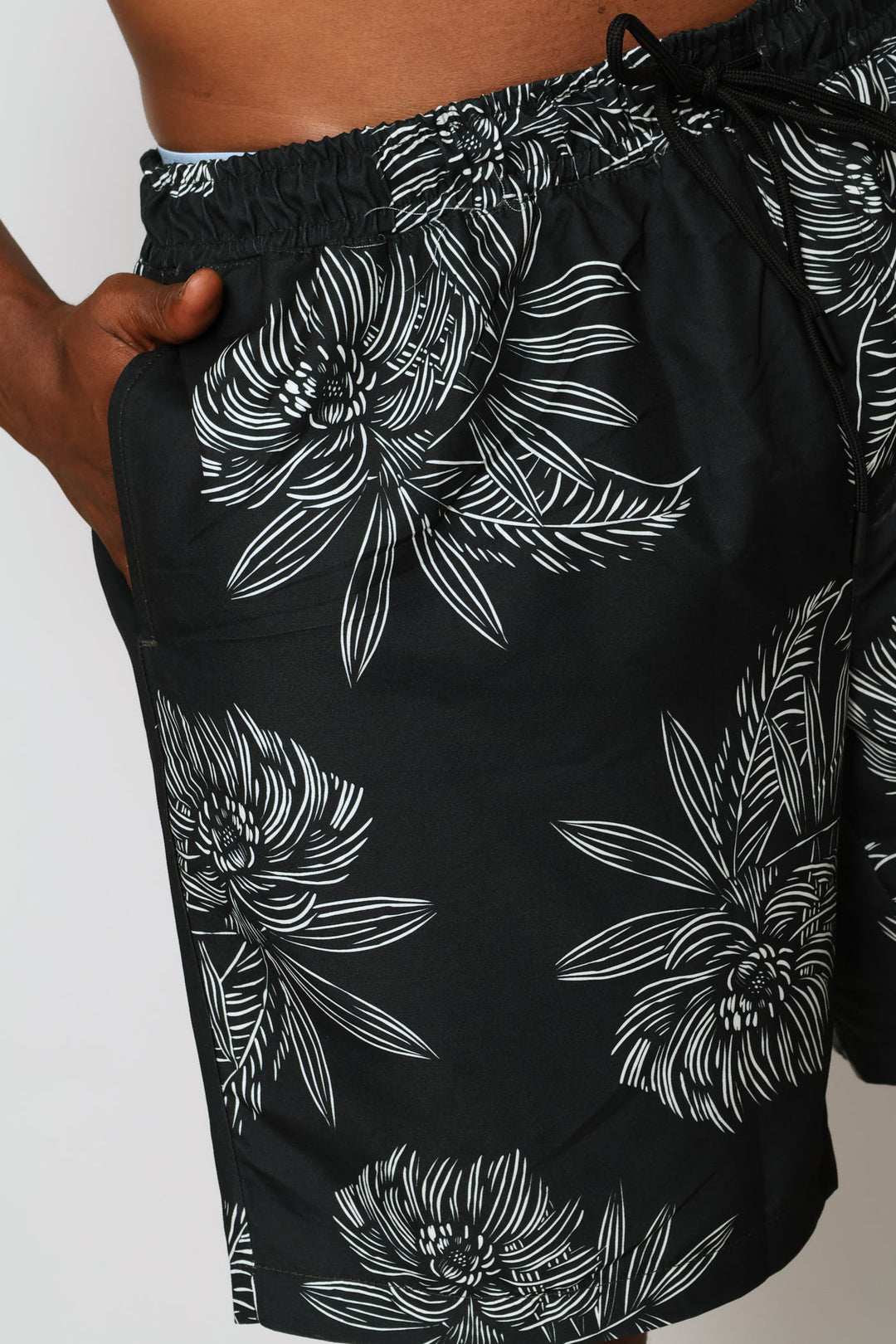 Palm Oasis Swim Short - Black