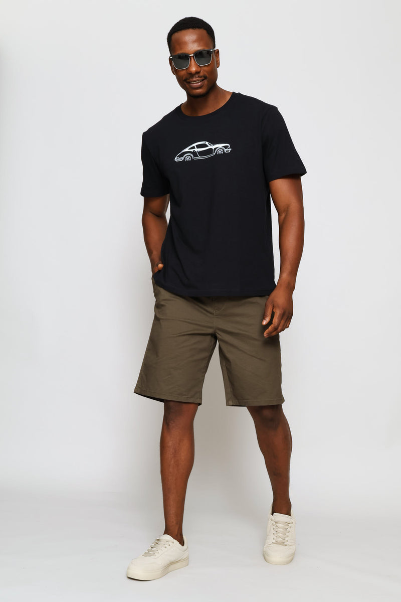 Elasticated Chino Short - Olive