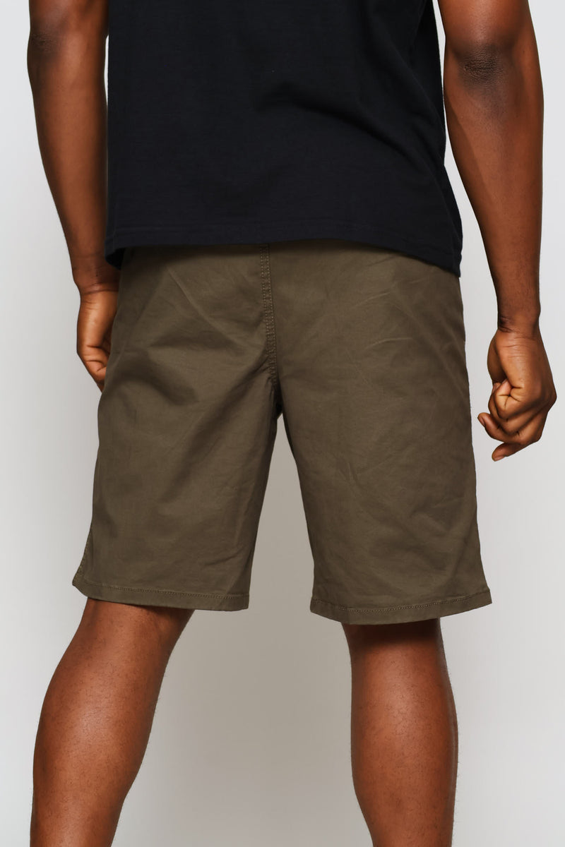 Elasticated Chino Short - Olive