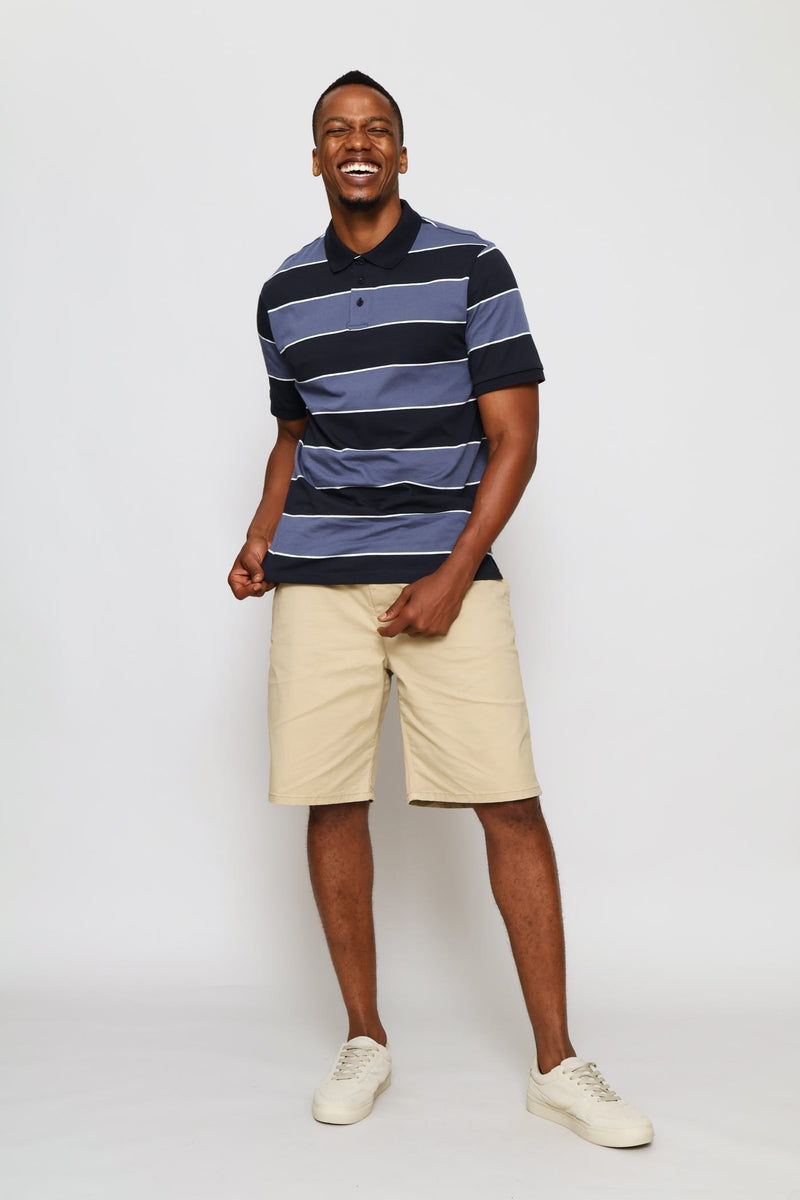 Wide Stripe Golfer - Navy