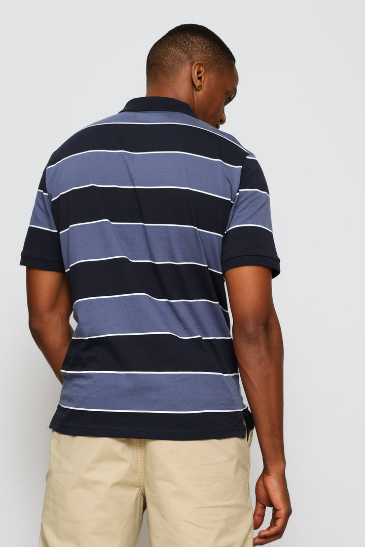 Wide Stripe Golfer - Navy