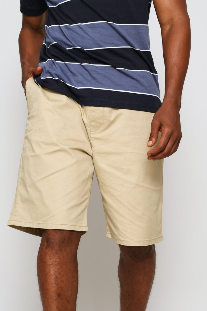 Elasticated Chino Short - Stone