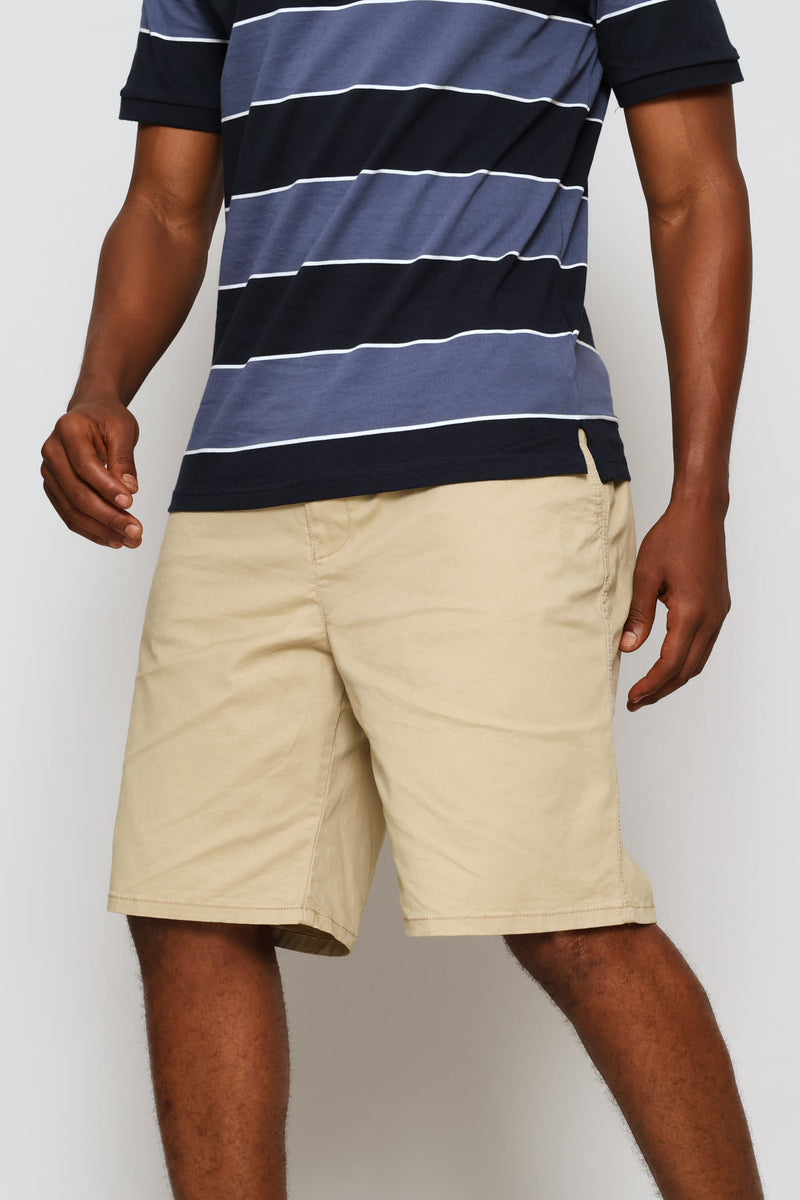 Elasticated Chino Short - Stone