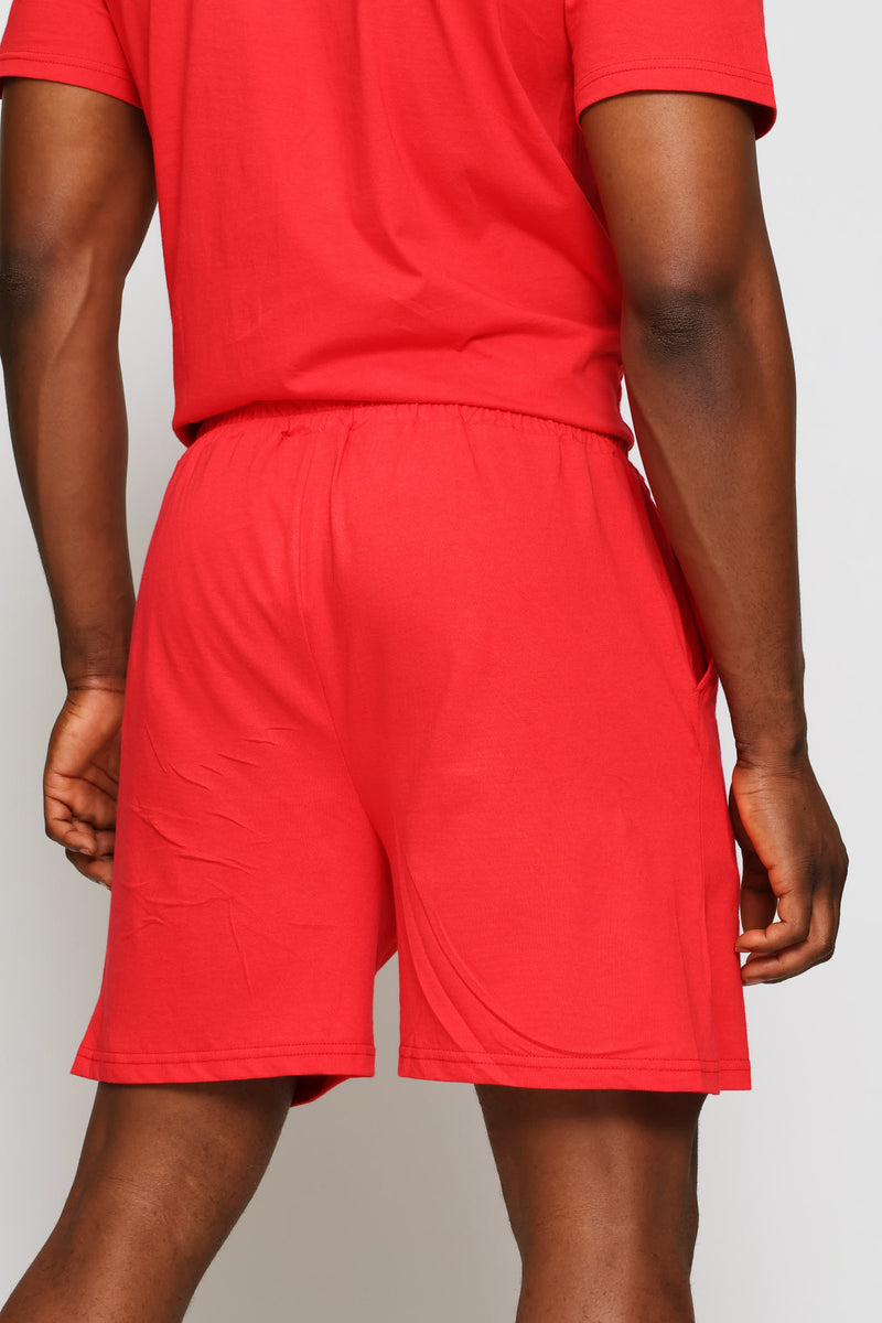 Christmas Vibes Knit Shorts - Red