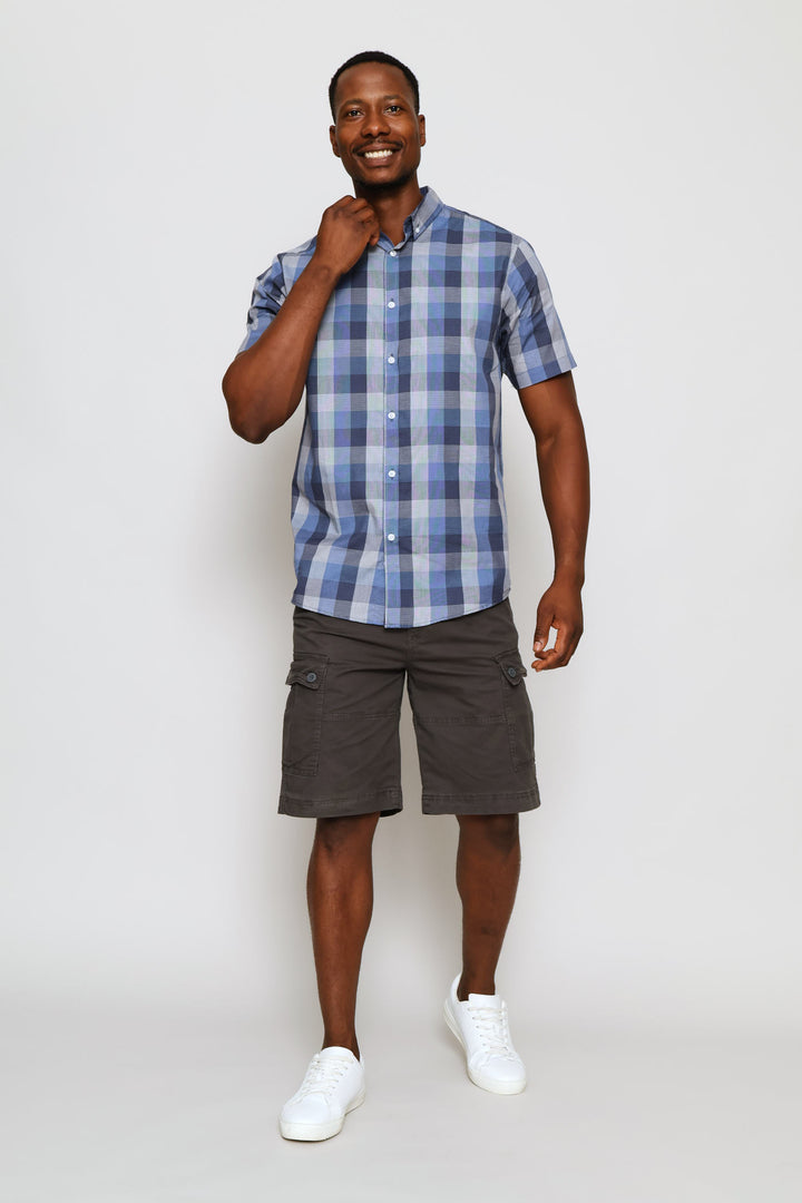 Check Short Sleeve Shirt - Blue
