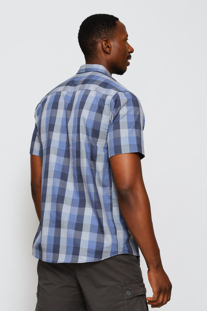 Check Short Sleeve Shirt - Blue