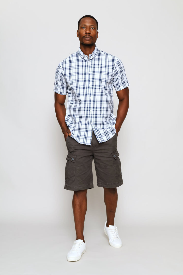 Grid Check Shirt - Blue/White
