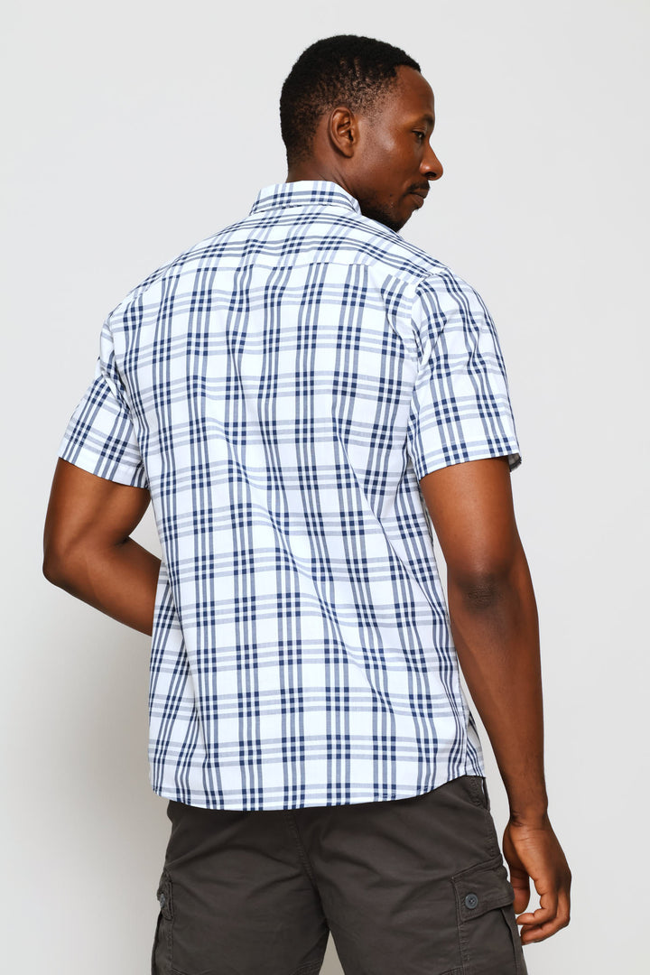 Grid Check Shirt - Blue/White