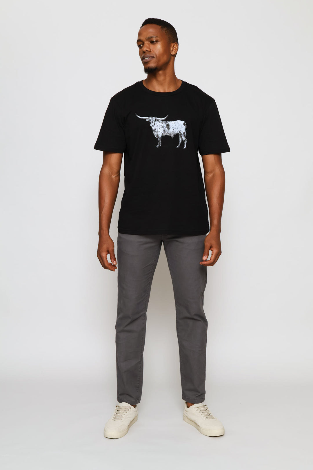 Nguni Steer Tee - Black