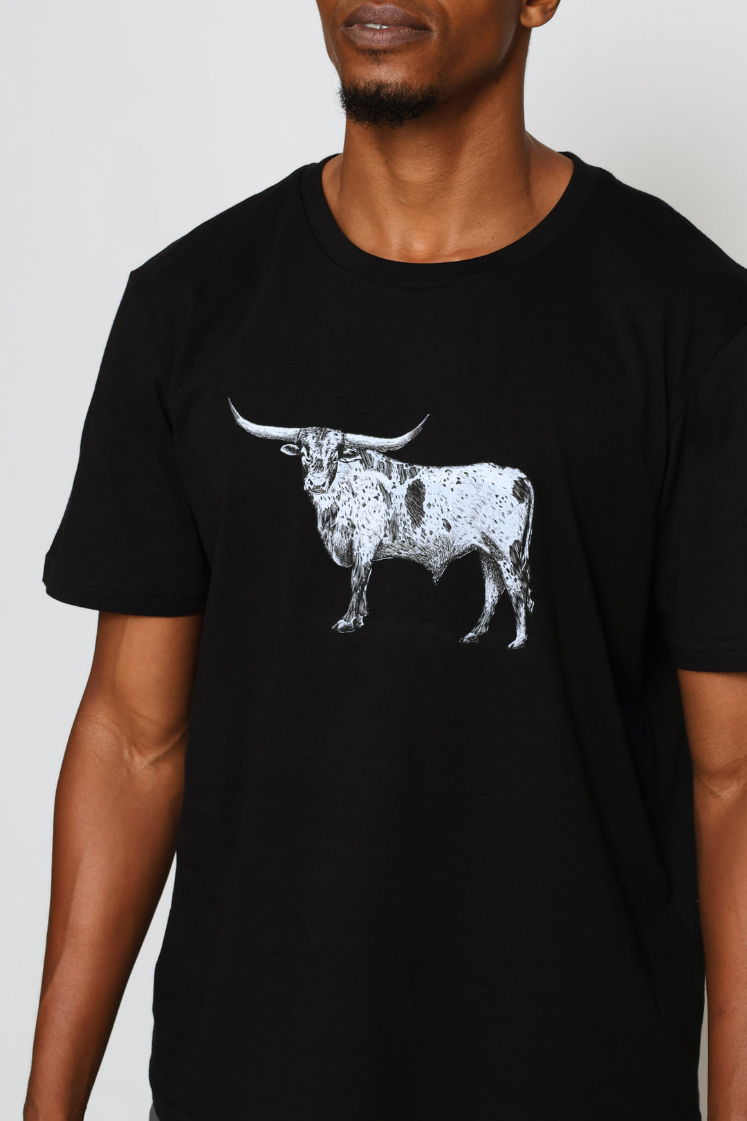 Nguni Steer Tee - Black