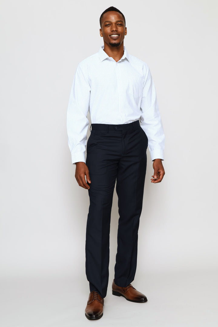 Regular Stripe Textured Shirt - White