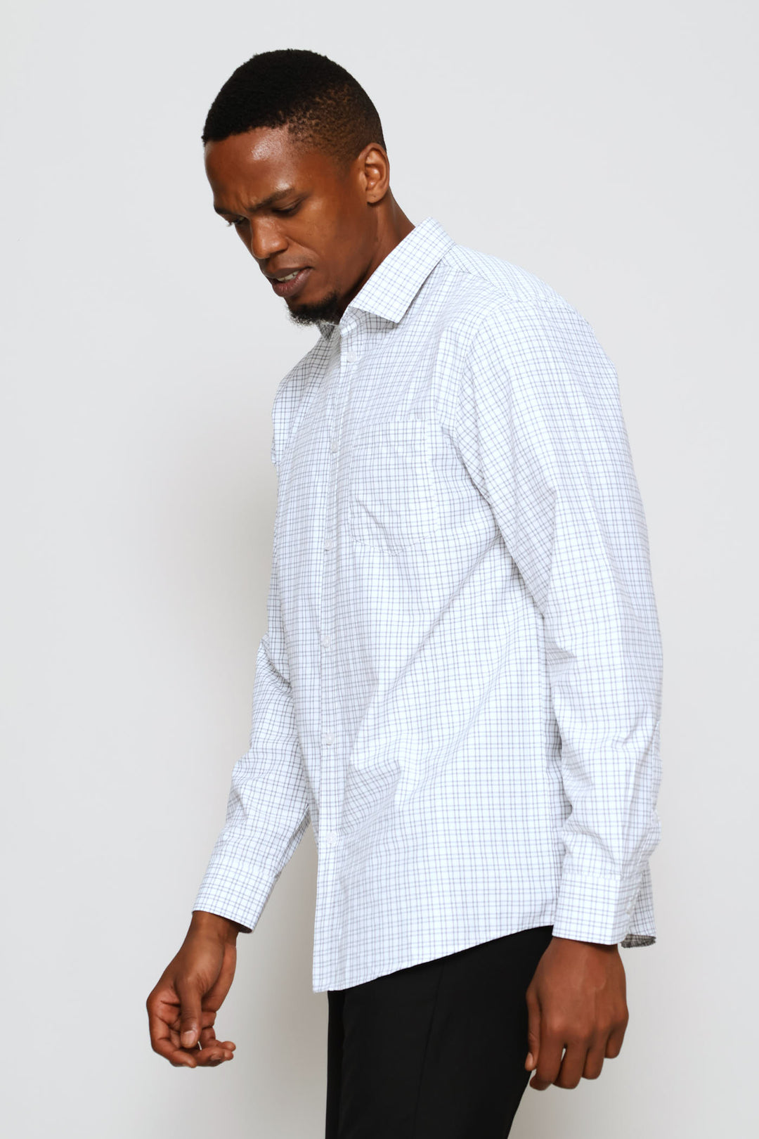Regular Check Textured Shirt - White