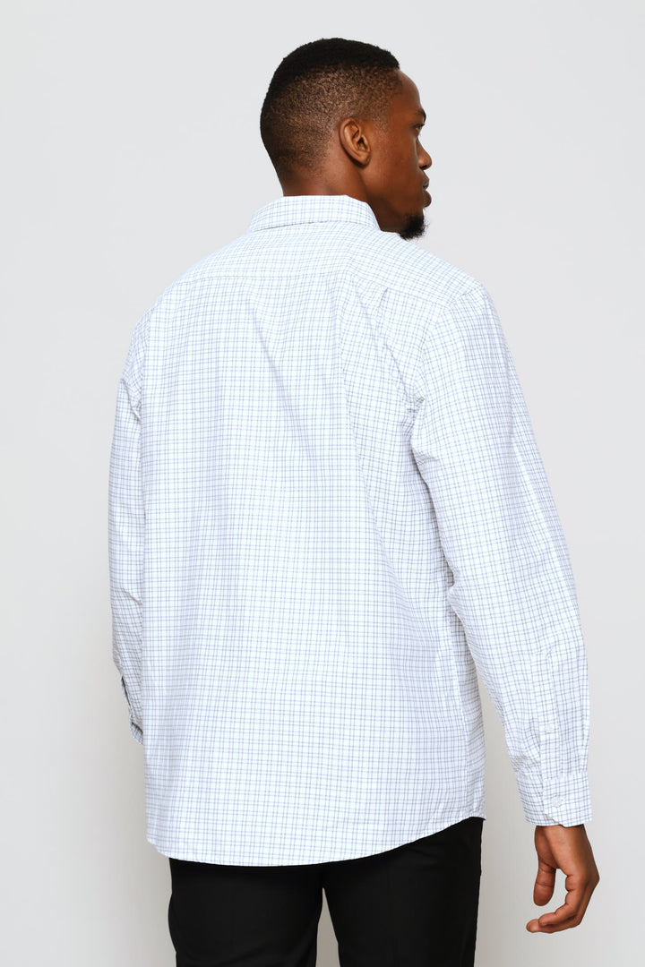 Regular Check Textured Shirt - White