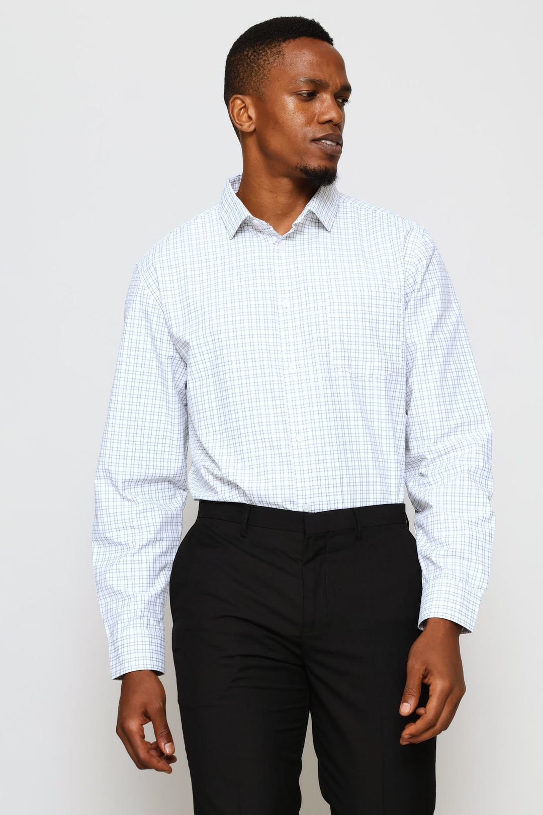 Regular Check Textured Shirt - White