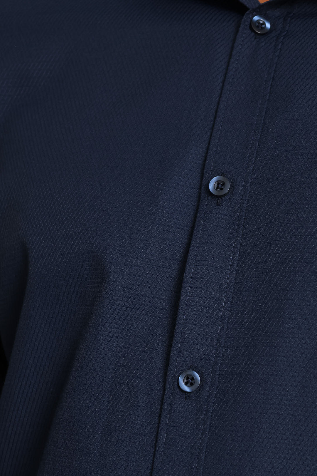 Slim Tonal Textured Shirt - Navy
