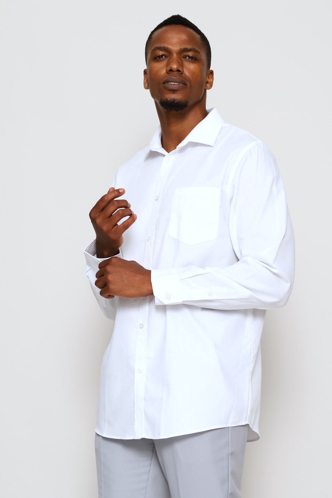 Slim Regular Tonal Textured Shirt - White