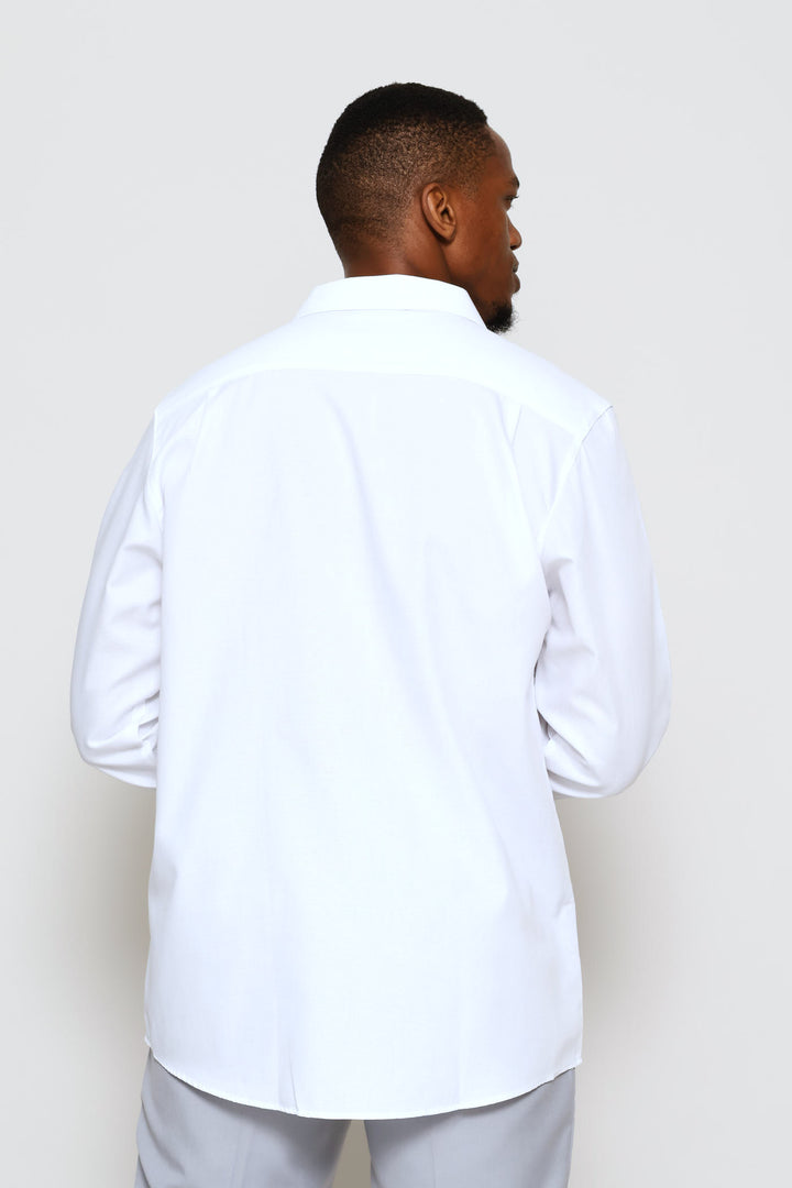 Slim Regular Tonal Textured Shirt - White