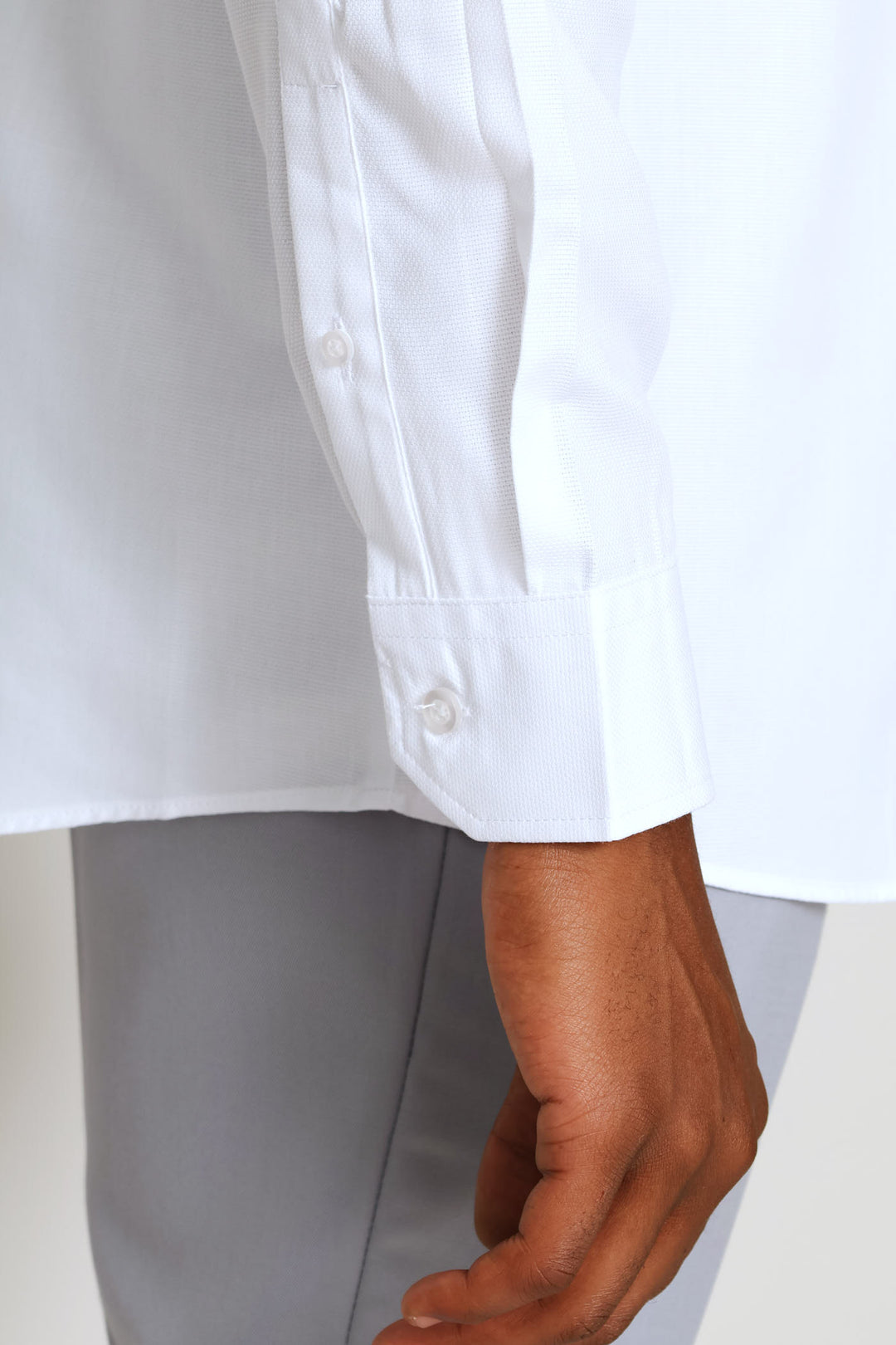 Slim Regular Tonal Textured Shirt - White