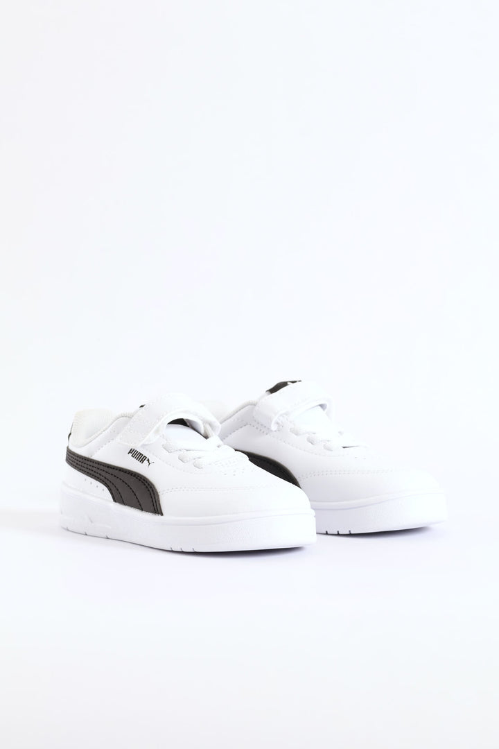 Pre-Boys Court Classic Clean Ac+ Sneaker - White/Black