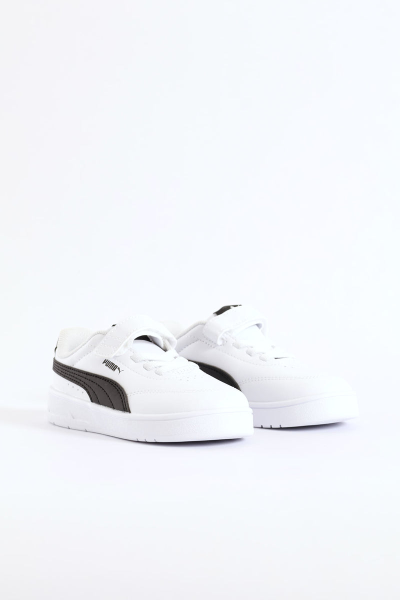 Pre-Boys Court Classic Clean Ac+ Sneaker - White/Black