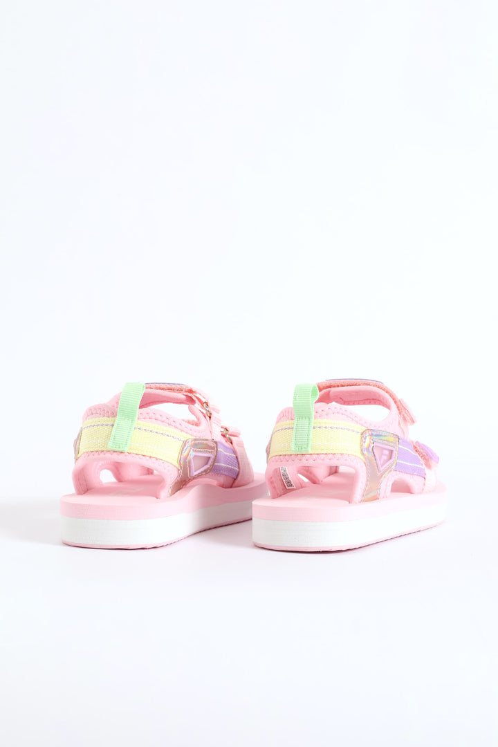Girls Open Toe Adventure Sandal - Multi