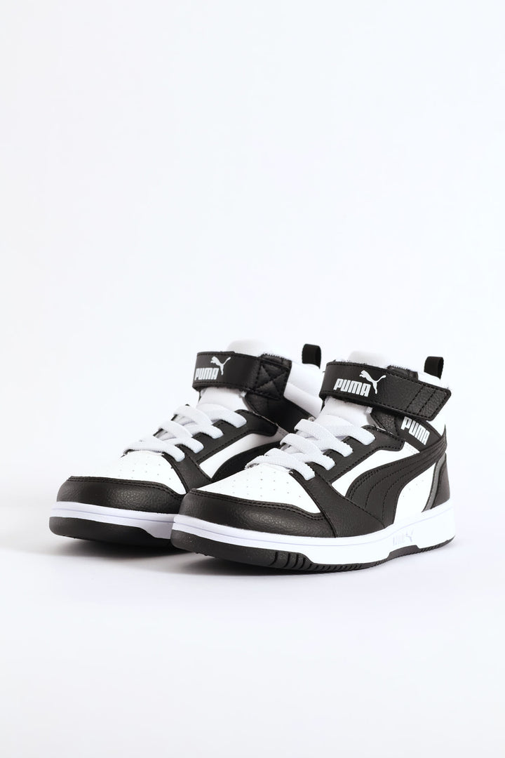Boys Rebound V6 Mid Ac+ Sneaker - White/Black